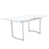 Tony 72 Inch Rectangular Wood Dining Table Leaf Extension Metal White BM279170