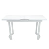 Tony 72 Inch Rectangular Wood Dining Table Leaf Extension Metal White BM279170