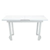 Tony 72 Inch Rectangular Wood Dining Table, Leaf Extension, Metal, White