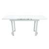 Tony 72 Inch Rectangular Wood Dining Table, Leaf Extension, Metal, White