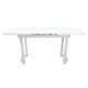 Tony 72 Inch Rectangular Wood Dining Table, Leaf Extension, Metal, White