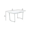 Tony 72 Inch Rectangular Wood Dining Table, Leaf Extension, Metal, White