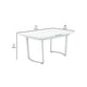Tony 72 Inch Rectangular Wood Dining Table, Leaf Extension, Metal, White
