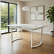 Tony 72 Inch Rectangular Wood Dining Table, Leaf Extension, Metal, White