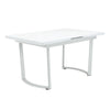 Tony 72 Inch Rectangular Wood Dining Table, Leaf Extension, Metal, White