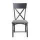 21 Inch Metal Dining Side Chair Fabric Seat X Back Set of 2 Gray BM279172