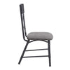 21 Inch Metal Dining Side Chair Fabric Seat X Back Set of 2 Gray BM279172