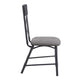 21 Inch Metal Dining Side Chair Fabric Seat X Back Set of 2 Gray BM279172