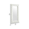 Cid 80 Inch Full Length Floor Mirror Tufted Faux Leather Frame White By Casagear Home BM279381