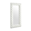 Cid Floor Mirror | 80" | Tufted Faux Leather Frame | White