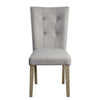 Lui 26 Inch Modern Side Chair Button Tufted Back Set of 2 White Oak BM279732