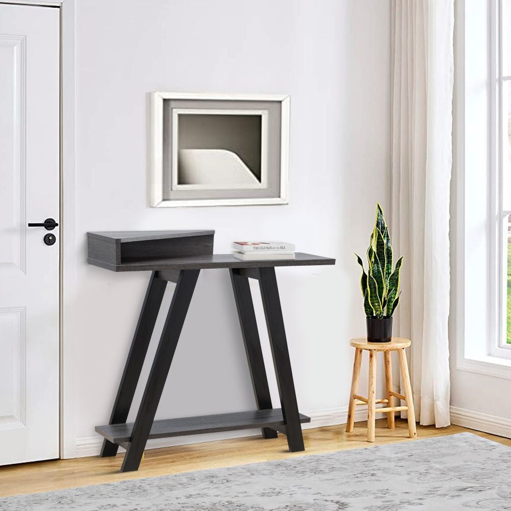 Baki Side Console Table | 38" | Corner Compartment | Black