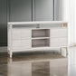 60 Inch Modern Sideboard Buffet Console Cabinet, 4 Drawers, Wood, White Oak By Casagear Home