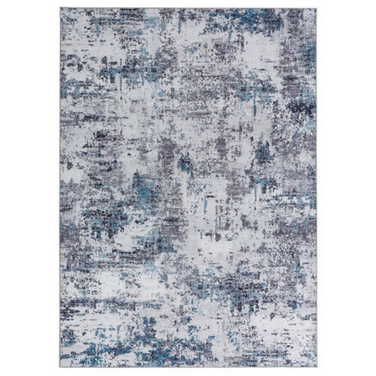 Keli 5 x 7 Modern Area Rug, Abstract Art Design, Soft Fabric, Gray, Blue