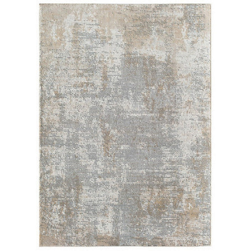 8 x 10 Area Rug, Subtle Lined Natural Design, Soft Fabric, Gray, Black
