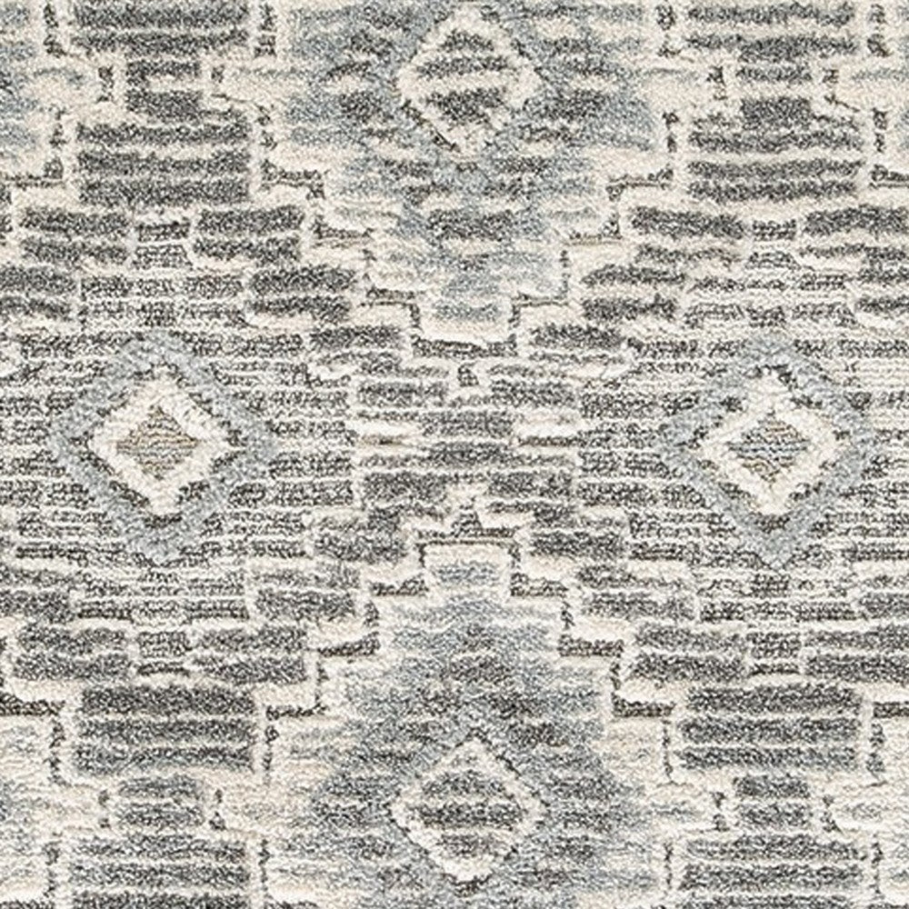 Ari 5 x 7 Modern Area Rug Diamond Pattern Soft Fabric Cream Gray By Casagear Home BM280199