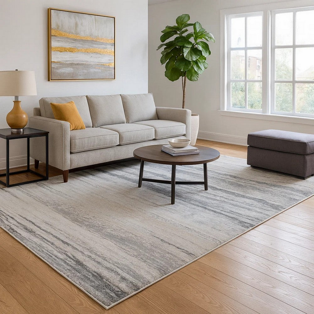 Oxy Area Rug | 8 x 10 | Abstract Modern Design | Gray, Gold