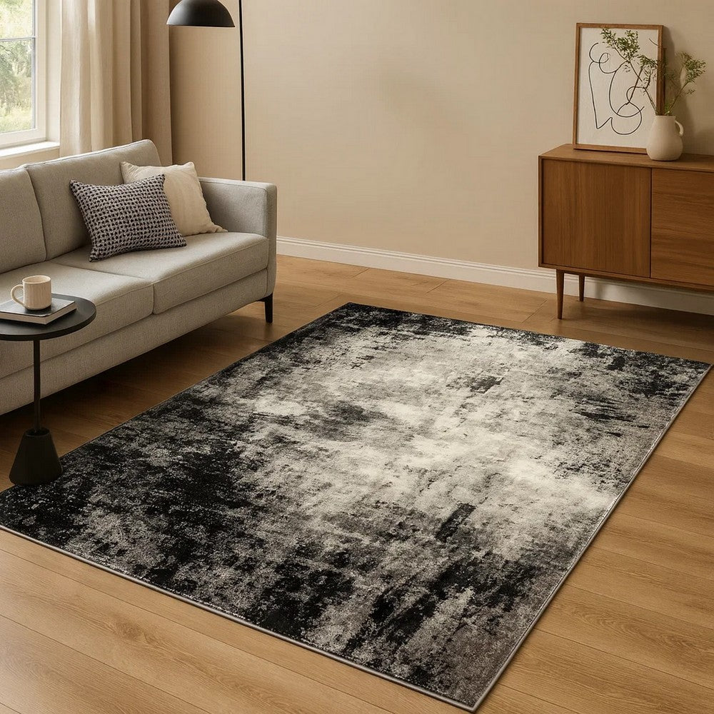 Jude Area Rug | 5 x 7 | Abstract Art Design | Black, Gray