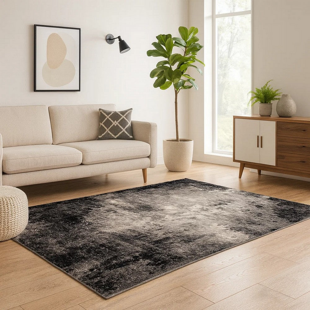 Jude Area Rug | 5 x 7 | Abstract Art Design | Black, Gray