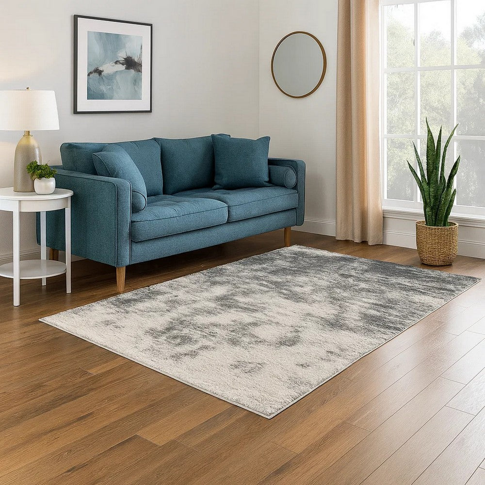 Pax Area Rug | 5 x 7 | Smoky Paint Design | Cream, Gray