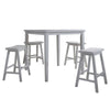 Gael Dining Set | 36" Table | 4 Counter Stools | Wood | White