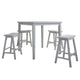 Gael Dining Set | 36" Table | 4 Counter Stools | Wood | White