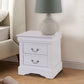 24 Inch Modern Classic Nightstand, 2 Drawers, Drop Handles, Wood, White By Casagear Home