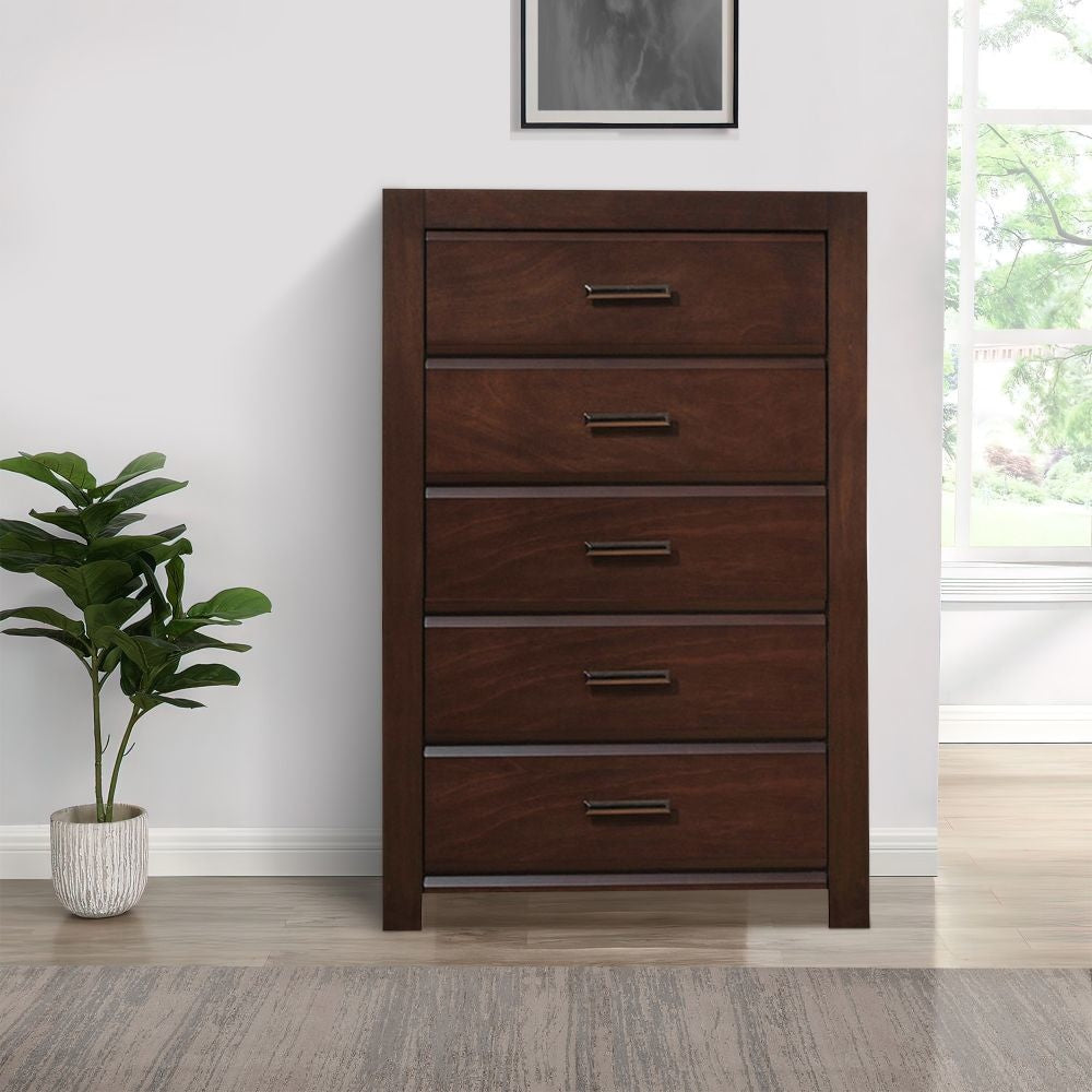 Tuscany Dresser Chest | 48" | 5 Drawers | Metal Handles | Brown