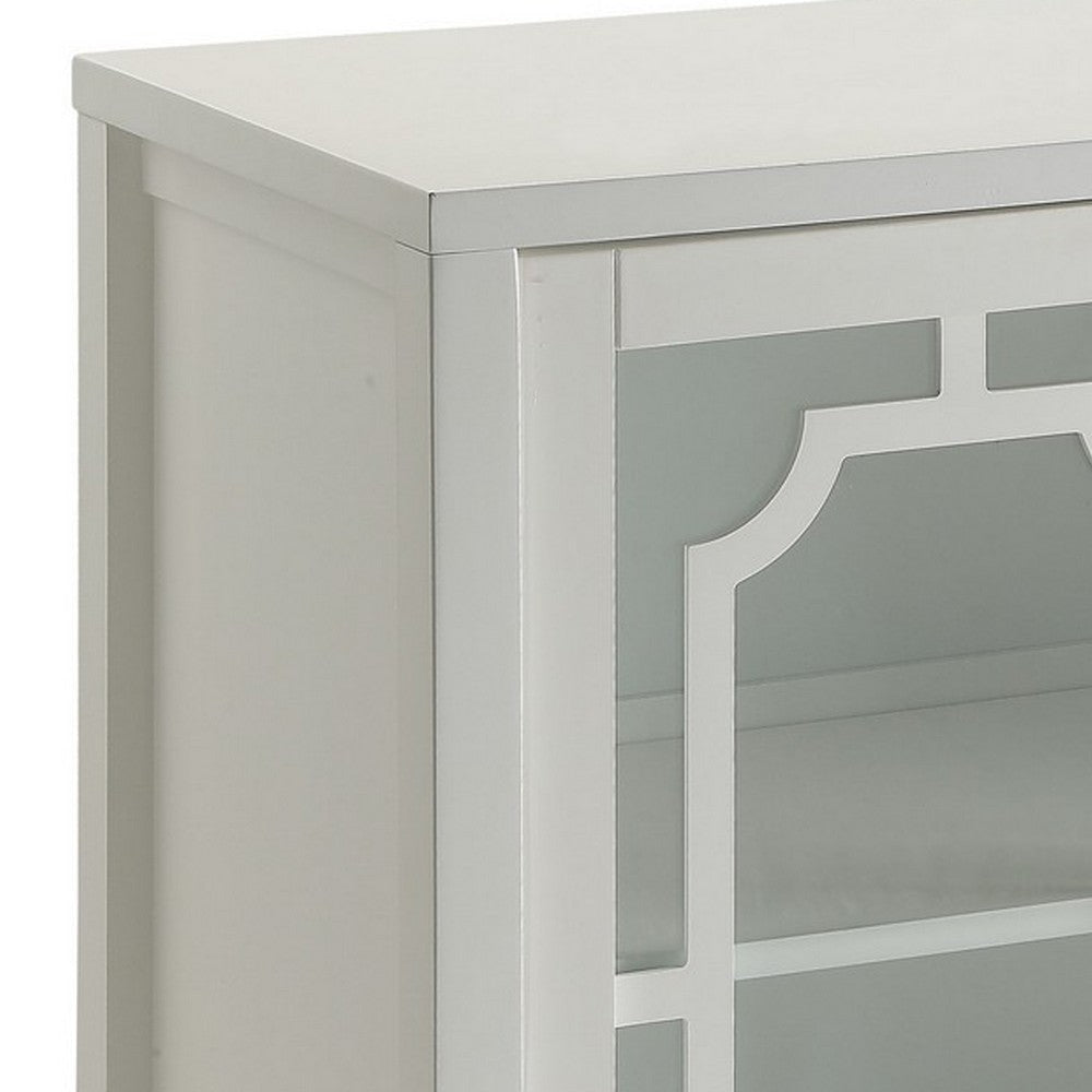 Pali 47 Inch Wall Mirror Beveled Edge Art Deco Faux Crystals Silver BM280268