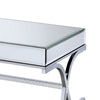 42 Inch Rectangular Coffee Table Mirrored X Shaped Metal Legs Silver BM280271