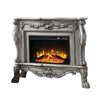 Ally 47 Inch Classic Electric Fireplace, Scrolled Trim, Remote, Timer, Gray