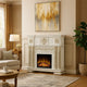 Jess Electric Fireplace | 59" | Carved | Remote | Pearl White
