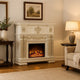 Jess Electric Fireplace | 59" | Carved | Remote | Pearl White