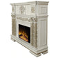 Jess 59 Inch Classical Electric Fireplace, Carved, Remote, Pearl White By Casagear Home