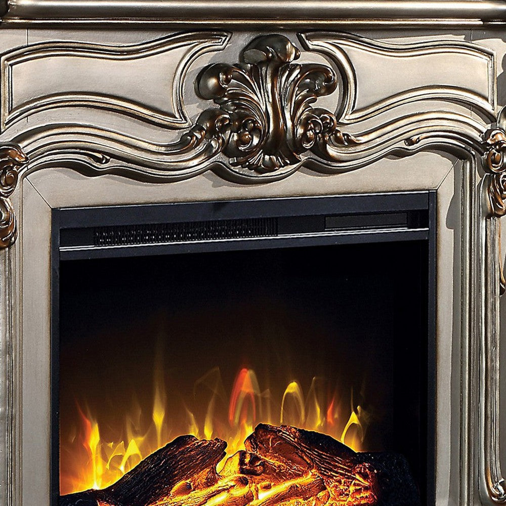 Kai 47 Inch Classical Elegant Electric Fireplace Remote Timer Silver BM280290