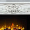 Kai 47 Inch Classic Electric Fireplace Fire Safety Remote Timer White BM280292