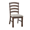 19 Inch Solid Wood Dining Chair, Curved Ladderback, Set of 2, Brown