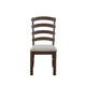 19 Inch Solid Wood Dining Chair Curved Ladderback Set of 2 Brown BM280301