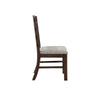19 Inch Solid Wood Dining Chair Curved Ladderback Set of 2 Brown BM280301