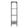 66 Inch Side Pier Vertical Media Bookcase 3 Shelves Metal Frame Gray BM280302