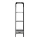 66 Inch Side Pier Vertical Media Bookcase 3 Shelves Metal Frame Gray BM280302