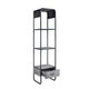 66 Inch Side Pier Vertical Media Bookcase 3 Shelves Metal Frame Gray BM280302