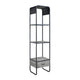 66 Inch Side Pier, Vertical Media Bookcase, 3 Shelves, Metal Frame, Gray
