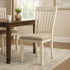 Dining Chair | 18" | Padded Seat | Slatted | Set of 2 | Antique White