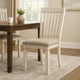 Dining Chair | 18" | Padded Seat | Slatted | Set of 2 | Antique White
