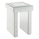 Noe 24 Inch Square End Accent Table, Mirrored, Faux Diamond Inlay, Silver