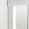 Noe 24 Inch Square End Accent Table Mirrored Faux Diamond Inlay Silver BM280308
