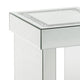 Noe 24 Inch Square End Accent Table Mirrored Faux Diamond Inlay Silver BM280308