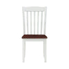 22 Inch Solid Wood Side Chair, Classic, Slatted, Set of 2, White, Brown