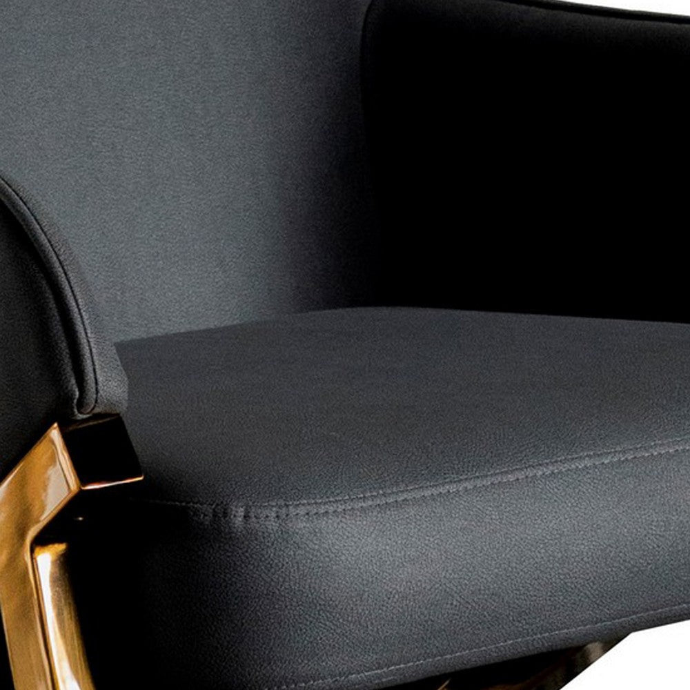 Arlo 33 Inch Accent Chair Contoured Wingback Gray Vegan Leather BM280336